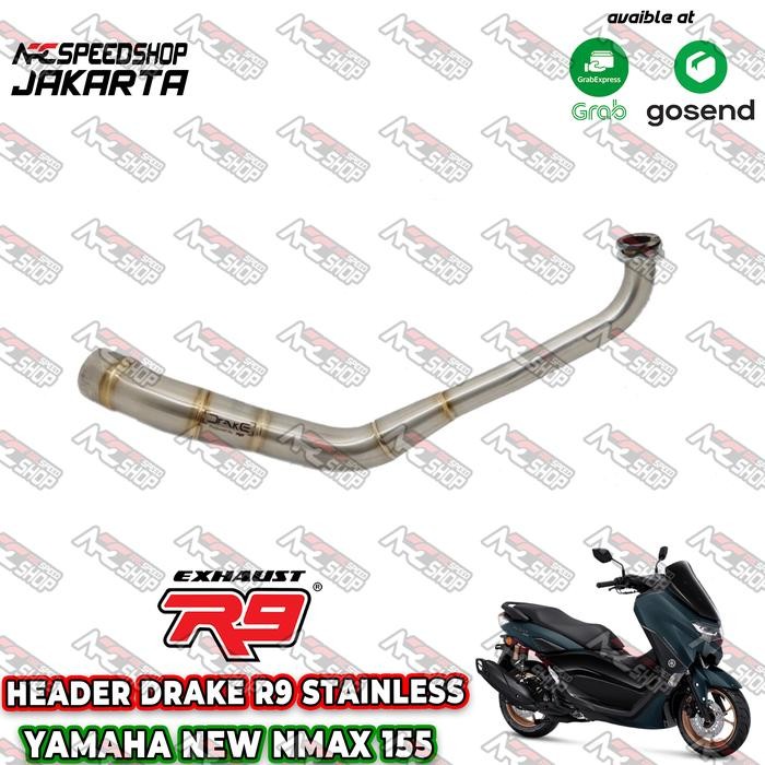 HEADER KNALPOT R9 DRAKE YAMAHA NEW NMAX 155 NMAX NEW TURBO LEHER KNALPOT R9 GRATIS ONGKIR
