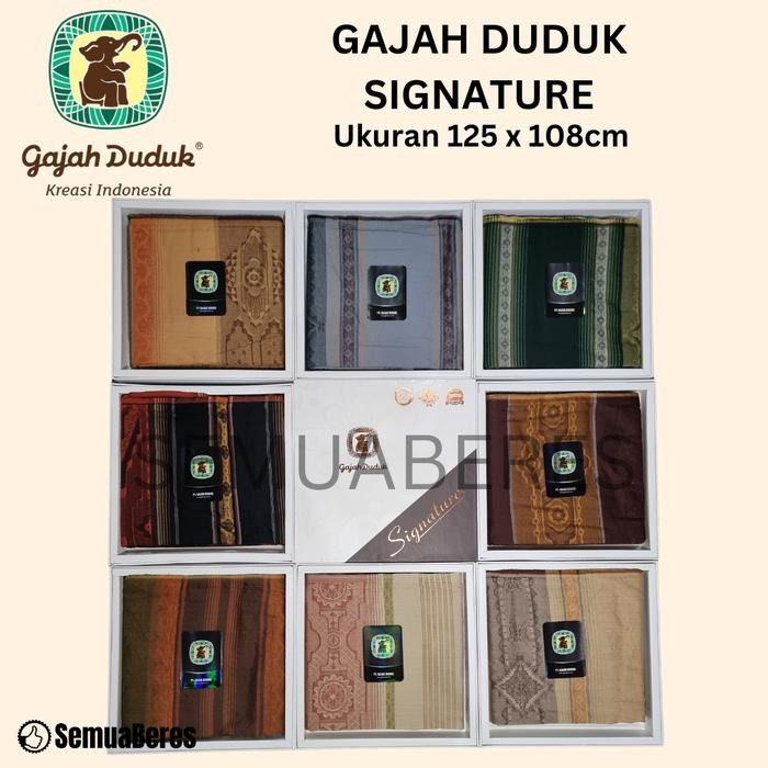 Sarung Gajah Duduk SIGNATURE PREMIUM - Kain Tenun Sholat Pria Dewasa