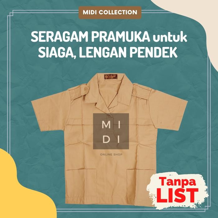 BEST SELLER Baju/Atasan/Seragam Pramuka Gol. SIAGA (TANPA LIST) - Lengan PENDEK