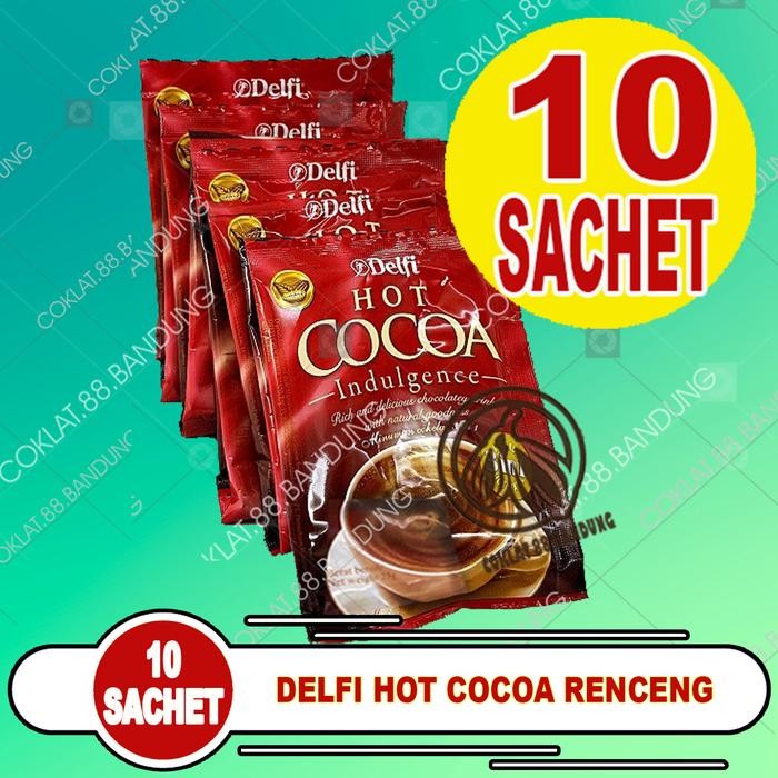 

JTTOP" DELFI HOT COCOA INDULGENCE 10 SACHET X 25 GR, DELFI HOT COCOA RENCENG ISI 10, MINUMAN SERBUK