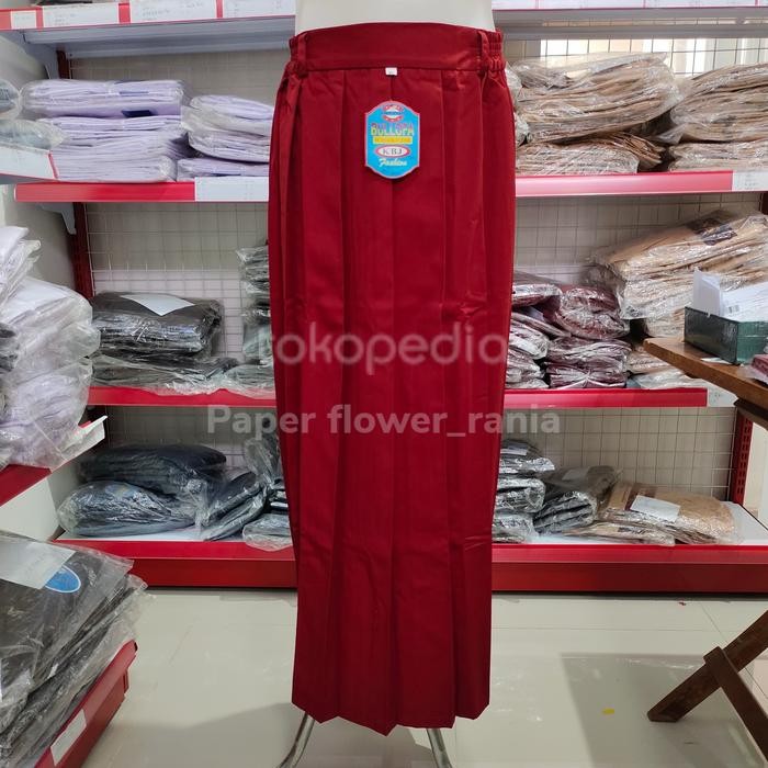 BEST SELLER Rok Rempel Panjang SD / Seragam Rok Rempel Panjang SD Merah Maroon