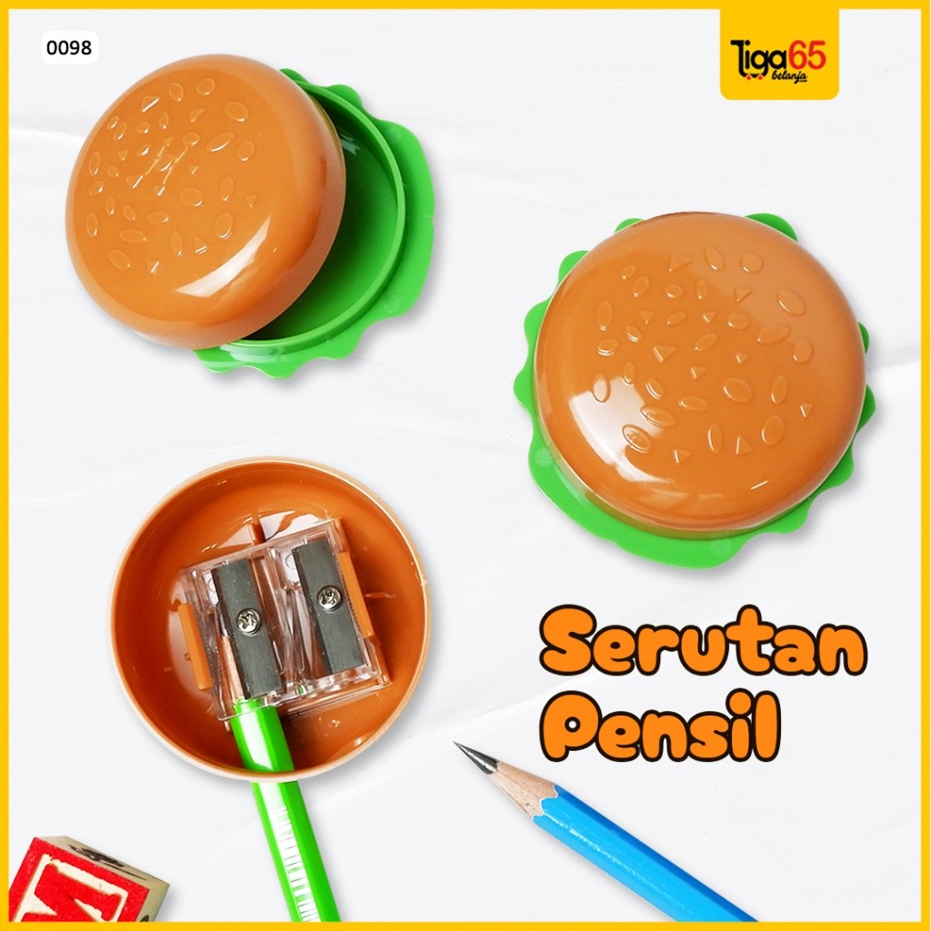 

Serutan Pensil Lucu / Rautan Pensil (Satuan) / Peraut Pensil Hamburger / Serutan 0098 / Tas n Tulis