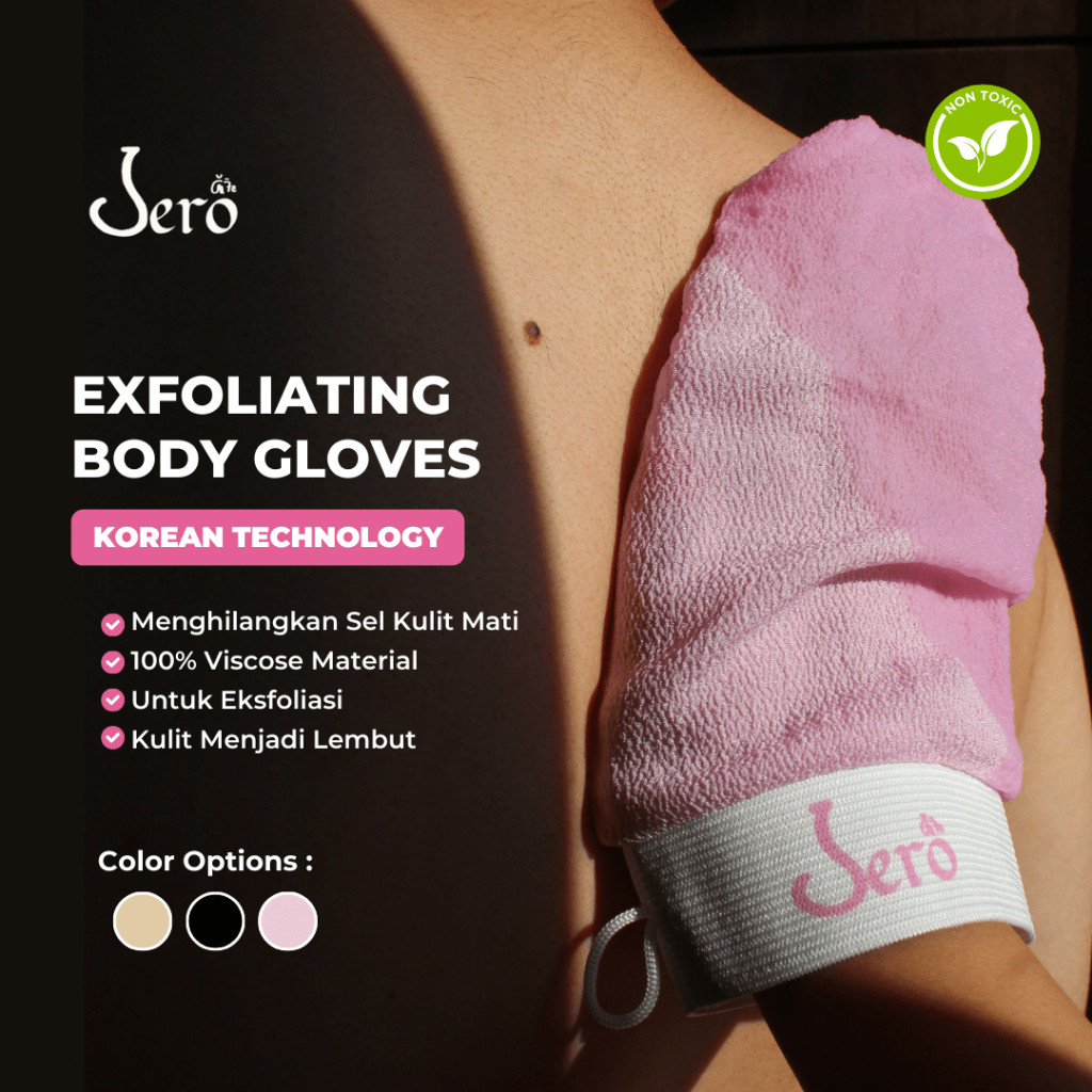 JERO Premium Korean Exfoliating Body Bath Glove Scrub Badan Exfoliator Pembersih Daki Handuk Lulur