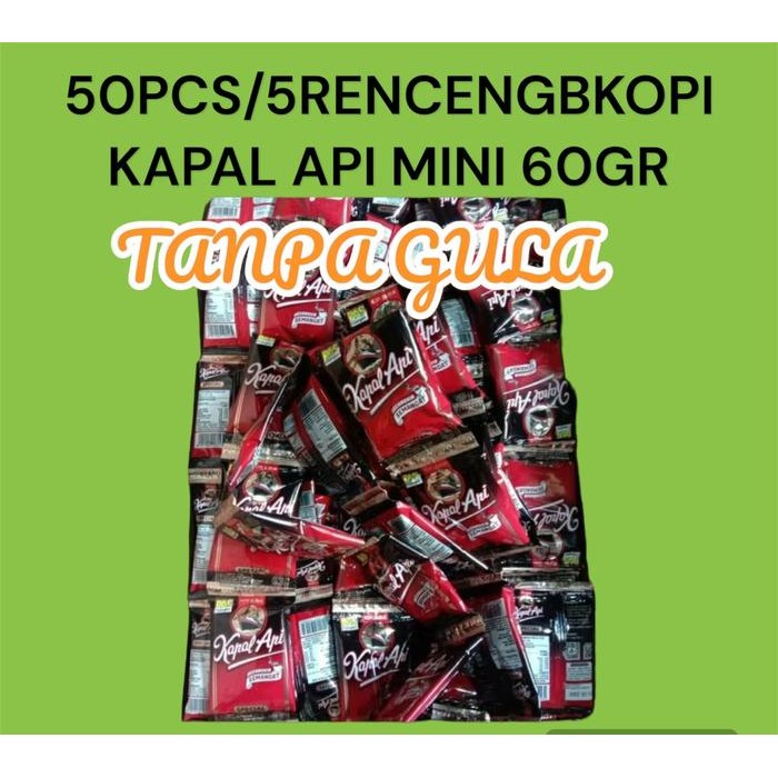 

PROMO 50PCS/5RTG KOPI KAPAL API MINI 6GR (TANPA GULA) Coffee