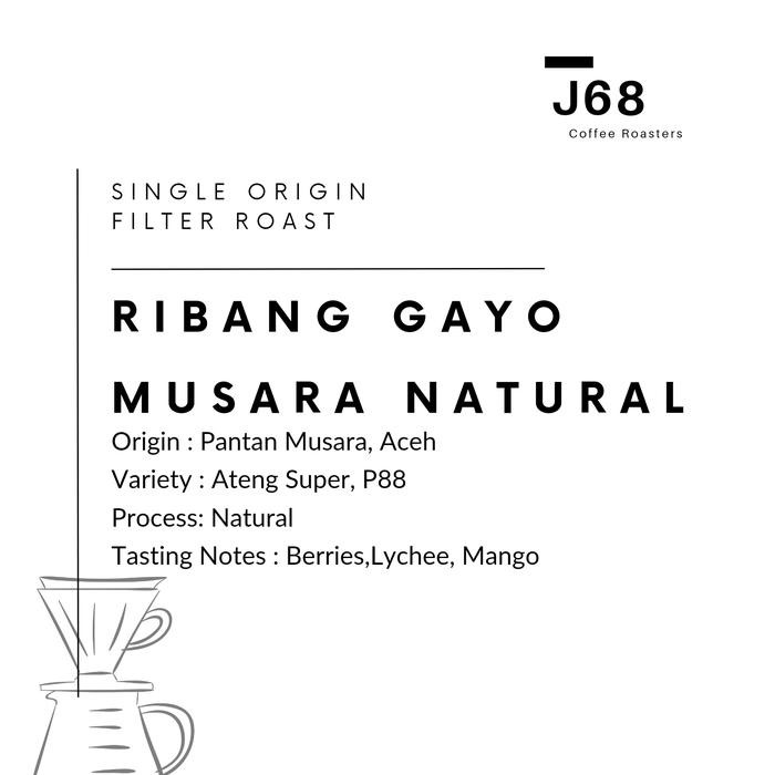 

Ribang Gayo Musara Natural Filter roast biji kopi arabika