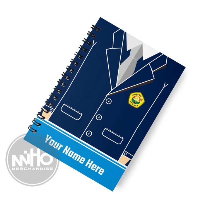 

Notebook Jilid Kawat Spiral A6 Custom Jas Almamater Kertas HVS /