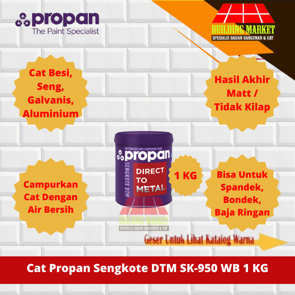Cat Besi Seng Metal Galvanis Propan Sengkote SK-950 WB 1 KG Water Based Anti Karat Spandek Bondek