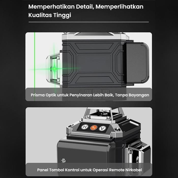 

Bricks - Tingkat Laser Tingkat Self Leveling 360 Remote/Dengan Remot Laser Siku Waterpass