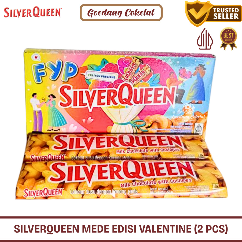 

Andrianbijaksana Silverqueen Mete Mede Cashew Almond Paket Coklat Valentine Day Value Pack 2Pcs X 55