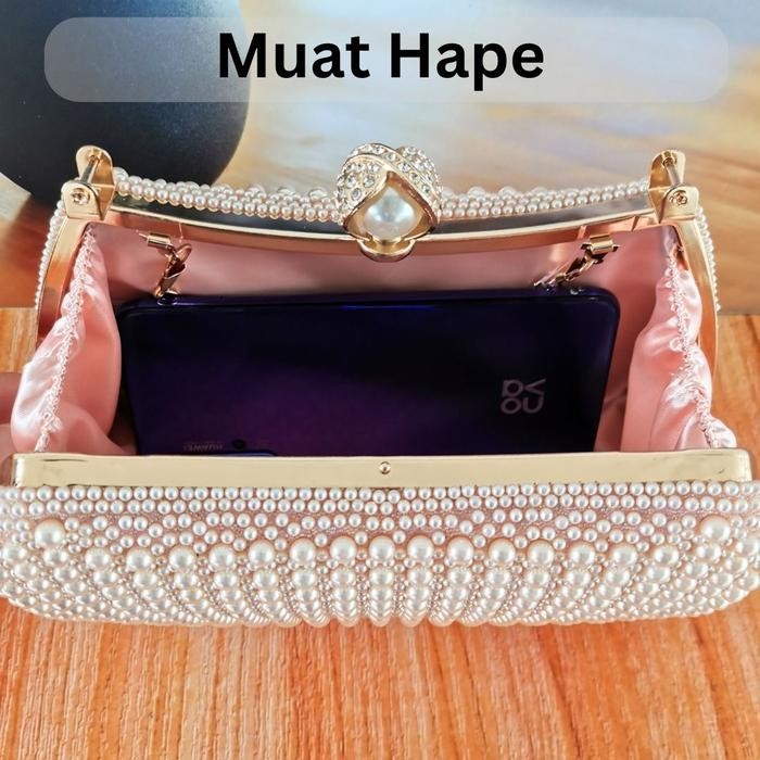 PROMO TAS KONDANGAN WANITA DOMPET PESTA LOKAL MEWAH MUTIARA PREMIUM ELEGAN TERBARU PENGANTIN PUTIH