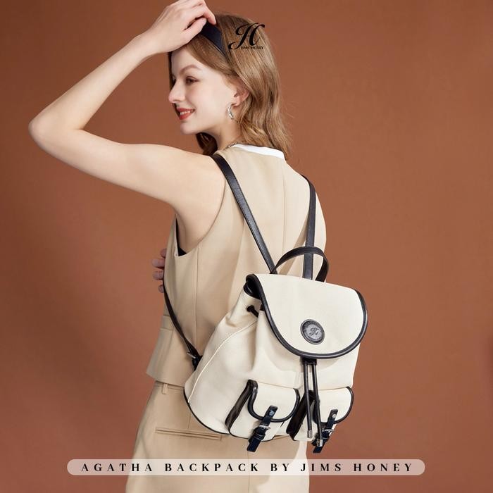 TERBARU JIMS HONEY - AGATHA BACKPACK - TAS RANSEL WANITA KULIT SERUT READY