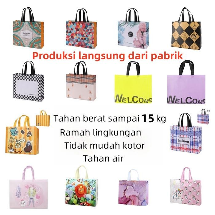 PREMIUM Tas Belanja / Tote Bag Spunbond/ Goodie Bag Spunbond /Tas Spunbond /Kain Motif Premium