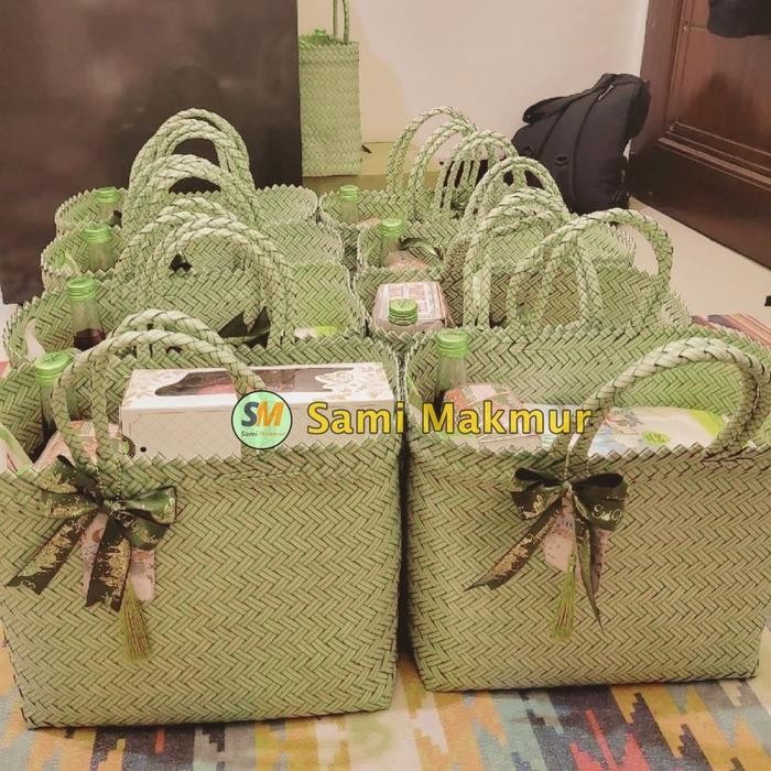 PREMIUM Tas Anyaman Plastik POLOS JUMBO Size L untuk Parcel Hampers Belanja