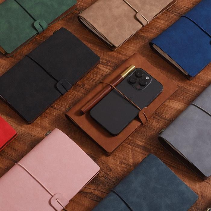 

Triple W 4In1 Premium Leather Note Book Paper Kraft Grid Dotted Ruled Buku Kerja Catatan Agenda A5