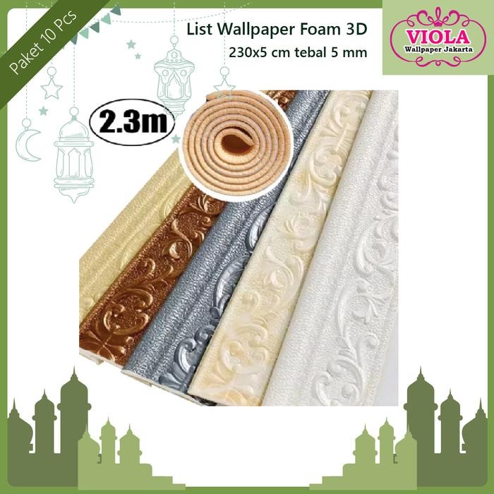 New VW PAKET 10 LEMBAR List Wallpaper Foam 3D 230cm x 5cm
