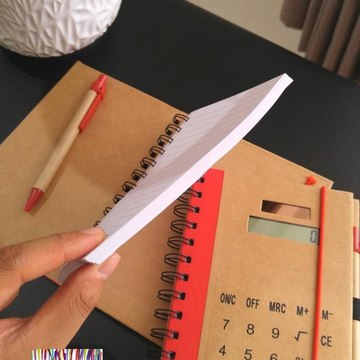 

Buku Agenda Motif Rustic Kalkulator, Notebook Memo 2In1 Calculator Pen #Gratisongkir