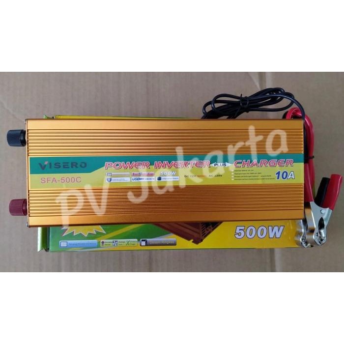 Gercep Power Inverter Visero 500W Plus Charger 10A Sfa-500C 500 Watt Inverter