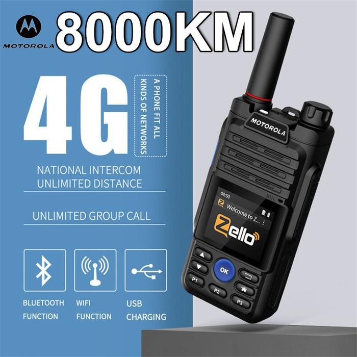 [COD] HT Motorola Zello walkie talkie global jarak jauh5000KM Mendukung aplikasi multi-platform REAL