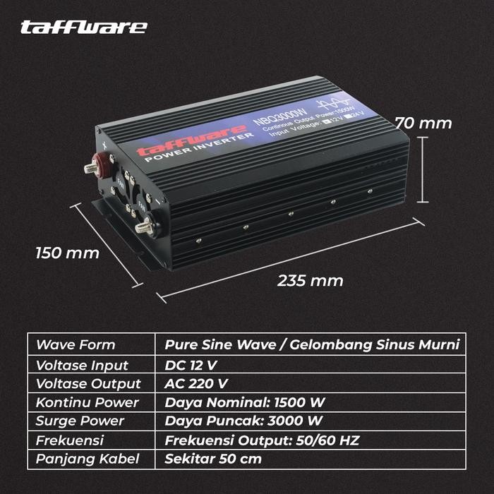 Populer Power Inverter Car Pure Sine Wave Dc 12V Ac 220V 3000W Sy3000 Sunyima
