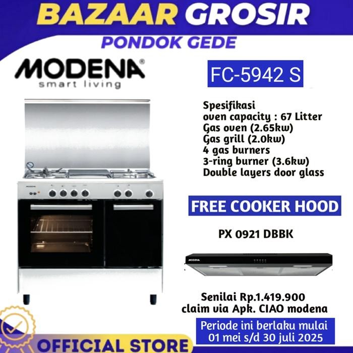 Kompor Frestanding Modena Fc 5942 S / Fc5942S Kompor Standing 90Cm