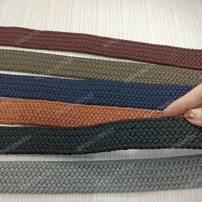 Belt ikat pinggang karet anyam pria wanita elastis