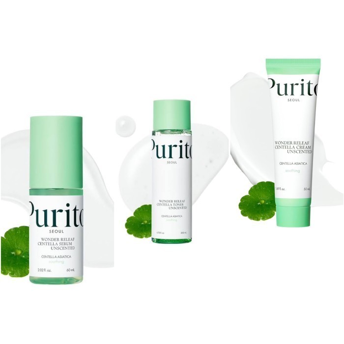 Ready Purito Wonder Releaf Centella Toner Unscented Serum Cream