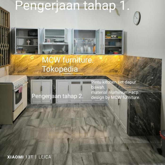 Best Seller Custom Pintu Lemari Dapur Bawah Rangka Aluminium+Acp/Green Garden/Custom Pintu Dapur