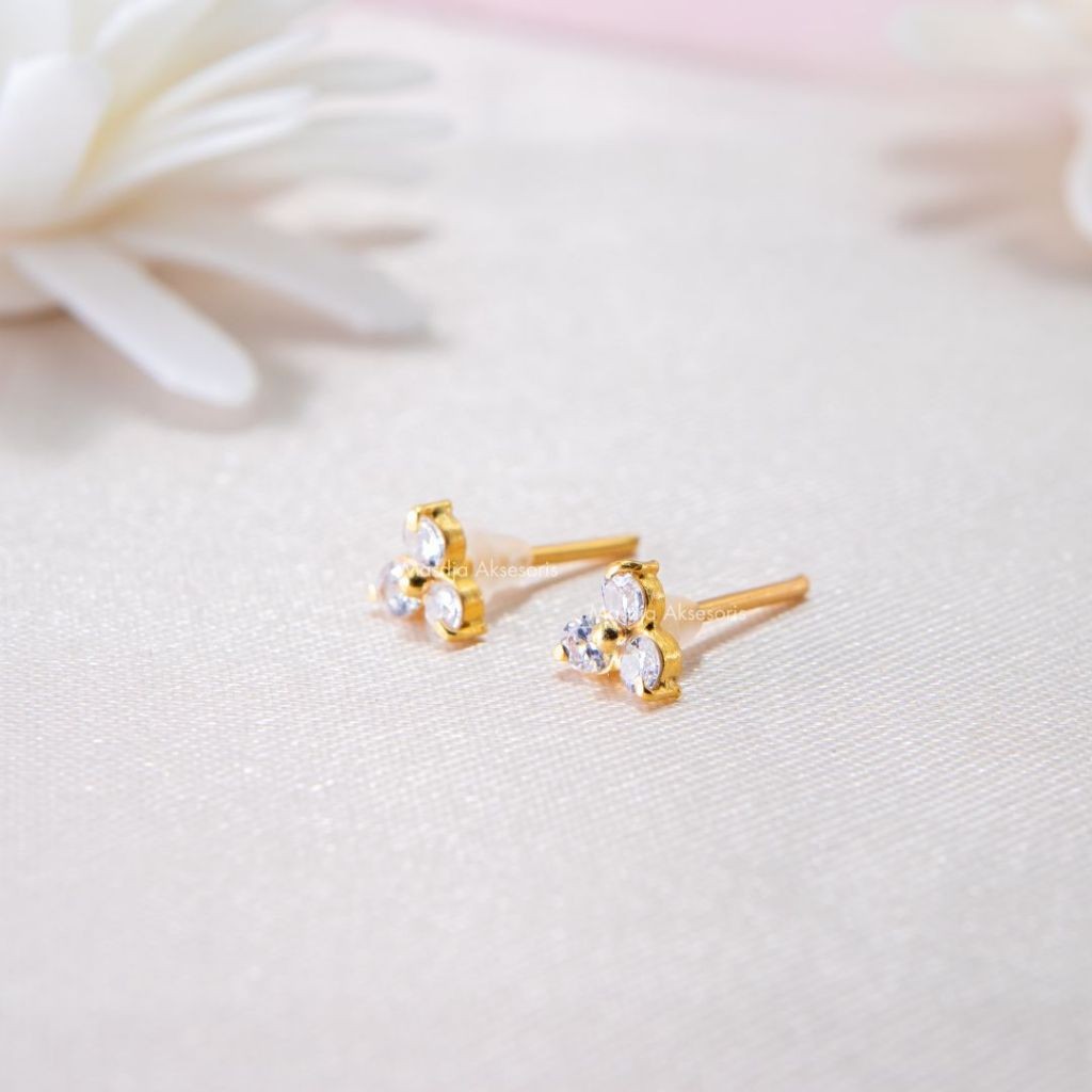 Masdja Giwang/Anting Tusuk Dewasa Emas Muda Simpel dan Mewah Dapat Nota Emas
