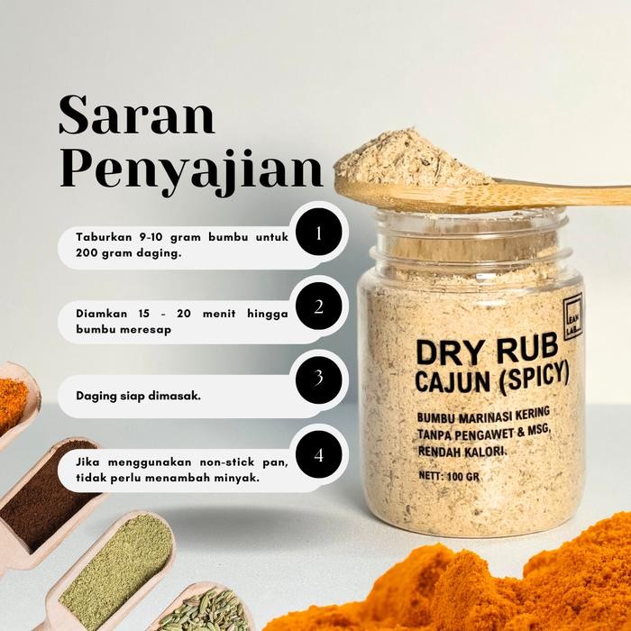 

Promo Terlaris Bumbu Masak Dry Rub Leanlab 100g x1 (Original/Cajun) - Cocok untuk Daging Ayam, Sapi,
