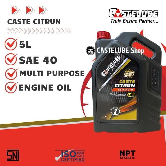 

Promo Terlaris Castelube Citrun SAE 40 5L Ready