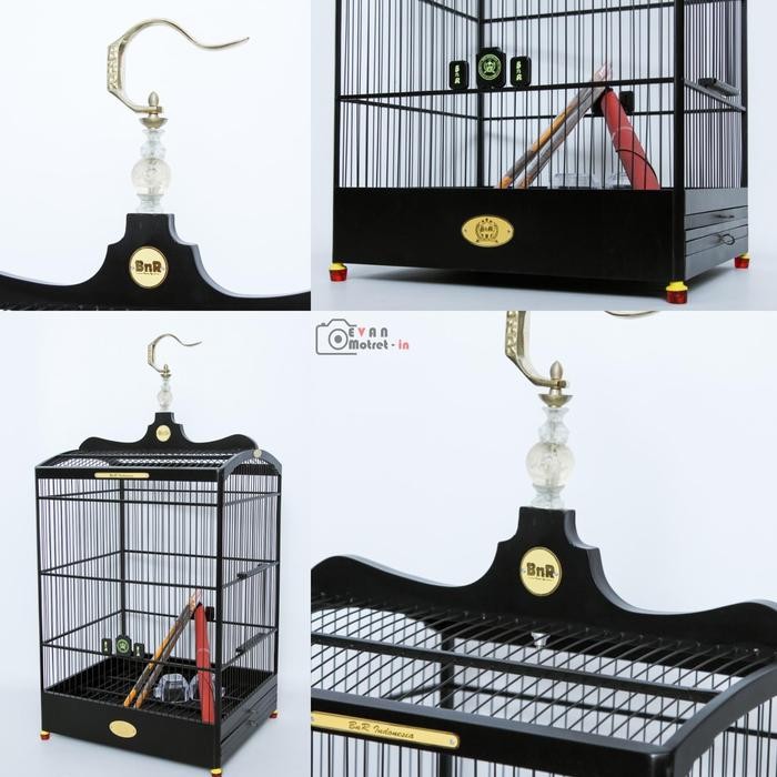 Sangkar Kandang Burung Kotak No 1 & No 2 BNR Black Doff Original Asli