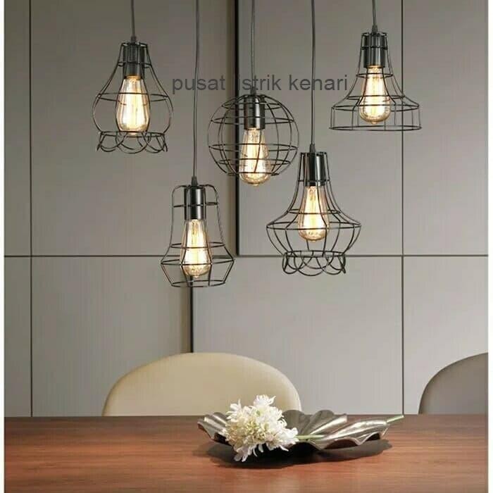 Kap lampu gantung cafe Aesthetic 1 set lampu gantung cafe kap diamond