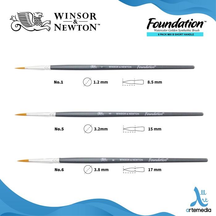 

Artemedia - Kuas Lukis Winsor & Newton Foundation Set 6 Mix B Golden Brush Sh