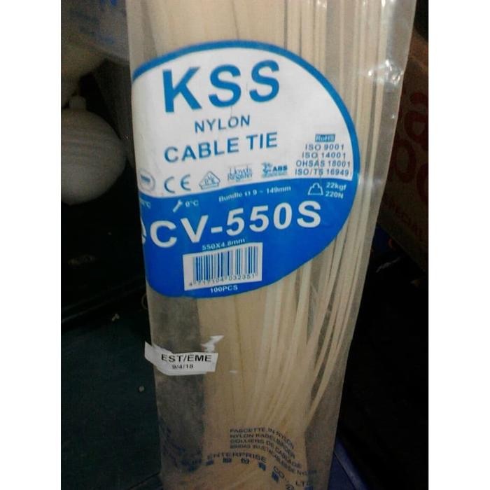 

Kabel Ties KSS CV 550 S Isi 100pcs -Hitam Putih-