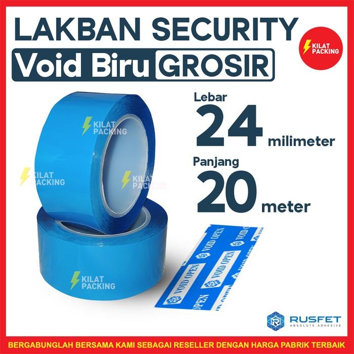 

Lakban / Plakban SEGEL SECURITY VOID OPEN BIRU - 24mm x 20m SATUAN