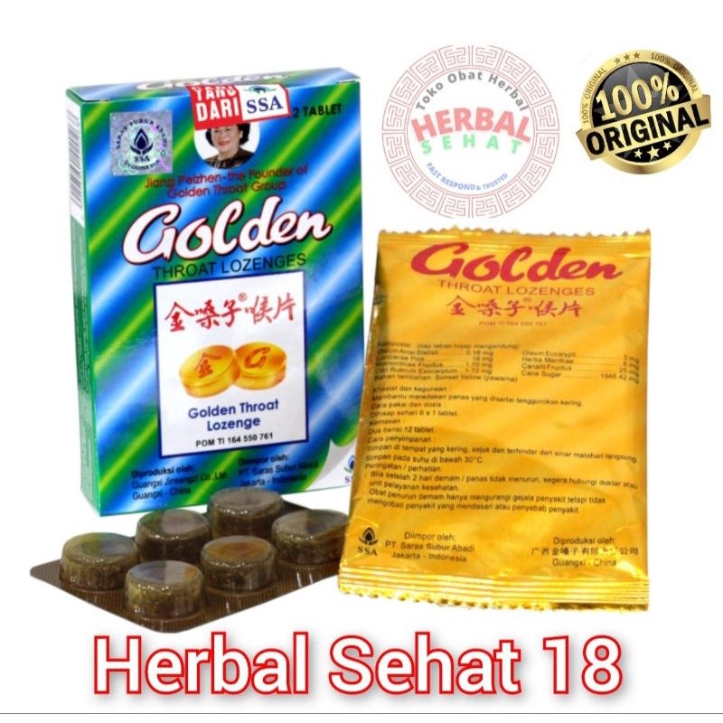 

Golden throat Lozenge - Permen Pelega Tenggorokan / Bau Mulut PREMIUM