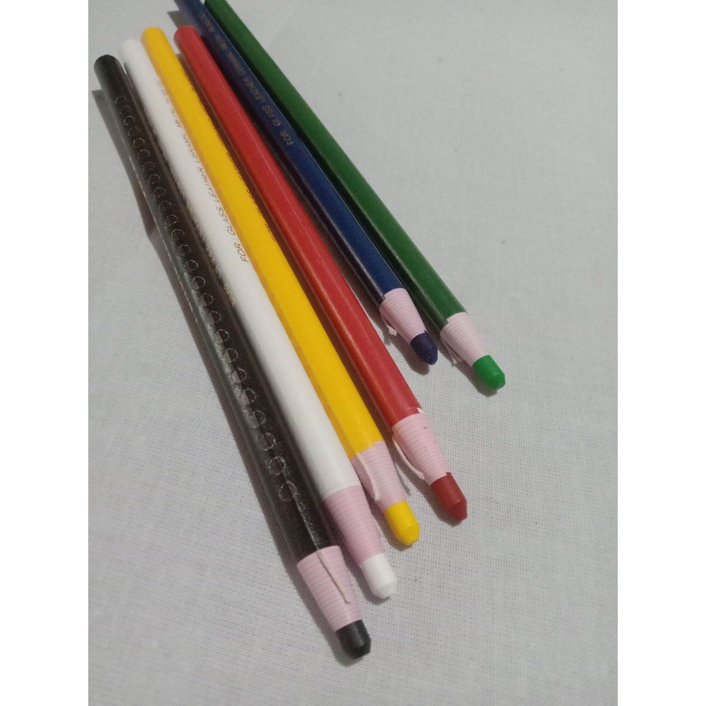 

kapur pensil 6 warna harga untuk 6 pcs/ pencil glass 6 biji warna campur/ / Alat jahit / kebutuhan