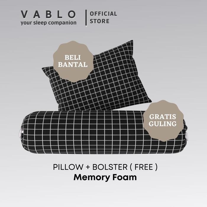 Viola bantal gratis guling memory foam - motif hitam - beli bantal gratis guling - memory foam micro