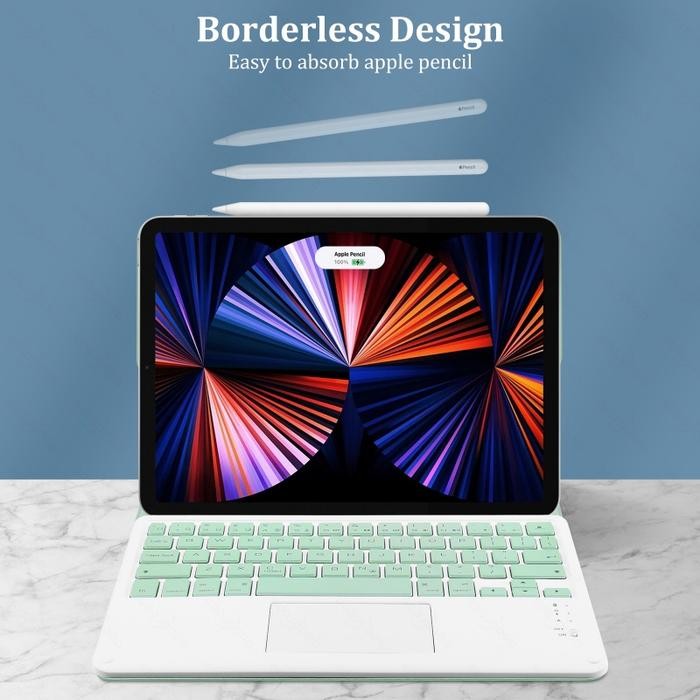 JTTOP" CASE IPAD PRO M1 2021 AIR 4 MAGNETIC KEYBOARD CASING BLUETOOTH MOUSE