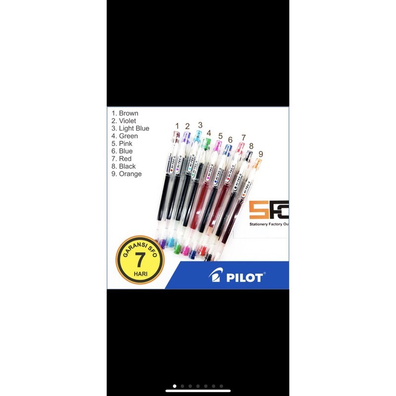 

pulpen pilot hi tech c pilot 03 warna satuan hitech