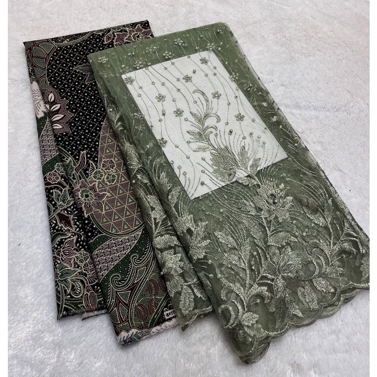 Set/Paket Kain Bridesmaid Tile bordir Mutiara & Batik WE