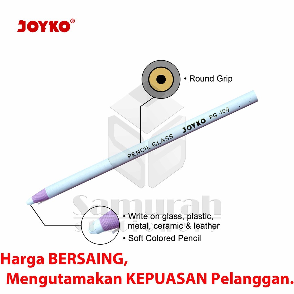 

Pensil Kaca Warna Joyko PG-100 / Pencil Glass Dermatograph PG 100 Hitam - Biru Tua - Hitam - Hijau -