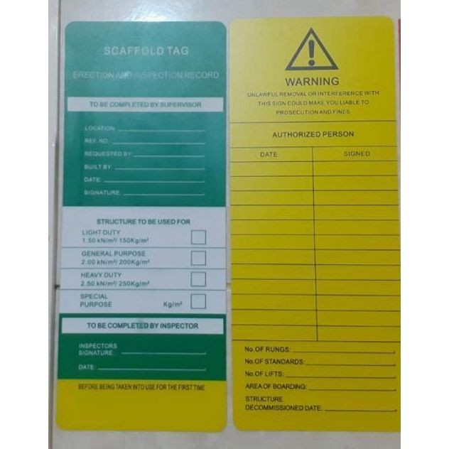 

DISKON Scaffolding Tag 2 Tag bolak balik 1 Holder