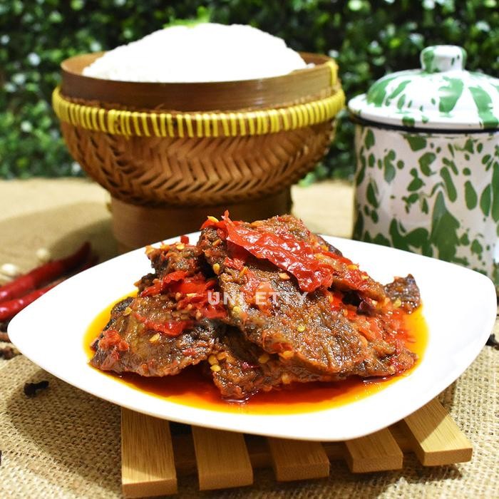 

G&C DENDENG BALADO LAMBOK BATOKOK / DENDENG BASAH (CABE MERAH) - ASLI PADANG - SIAP SAJI