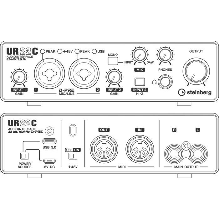 Steinberg UR22C UR 22C UR22 C Recording Pack Audio Interface Soundcard