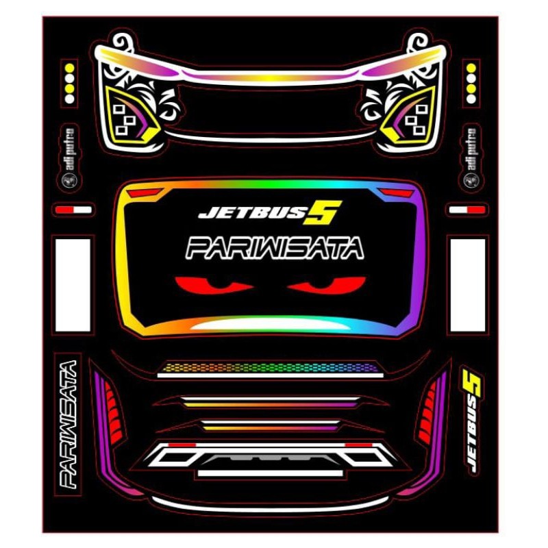 STIKER LAMPU MINIATUR BUS JB5 DAN JB3