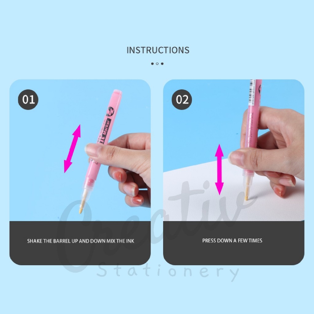 

GIORGIONE Acrylic Marker Pen Set Spidol Akrilik Cat Paint 12 18 Warna G-Mk1105