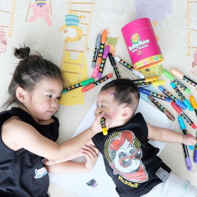 

Joan Miro Babyroo Washable 6pcs 12pcs or 24pcs Silky Crayon Baby Roo Krayon Aman Body Face Painting