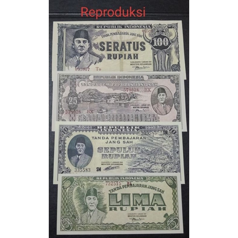 Uang Lawas Repro Seri Presiden Soekarno ORIDA Tahun 1947