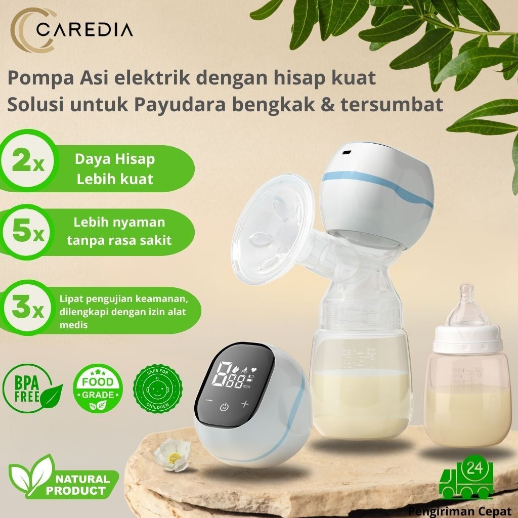 CAREDIA POMPA ASI ELEKTRIK TANPA KABEL ,POMPA ASI TANPA PORTABEL RASA SAKIT OTOMATIS,PUMPING ASI